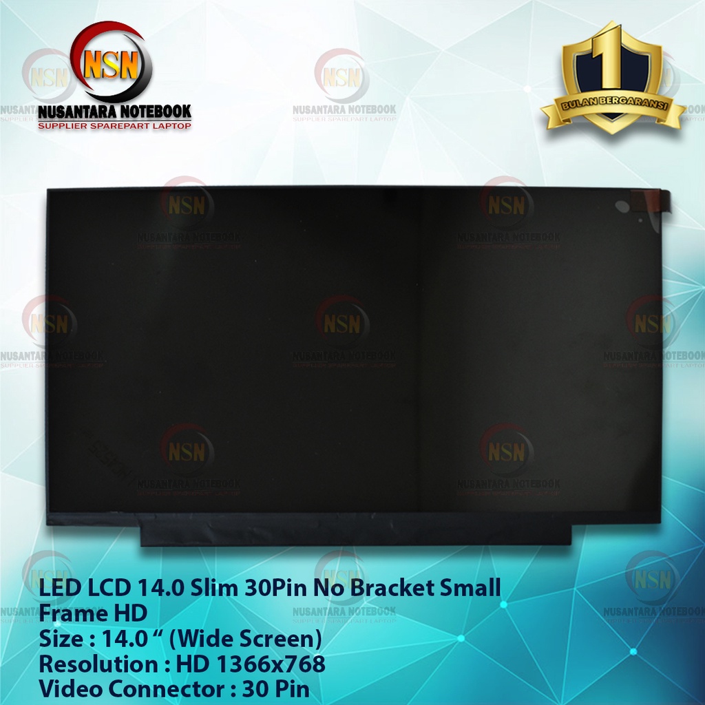 LCD LED 15.6 Inch Slim 30 Pins No Bracket Small Frame HD 1366x768