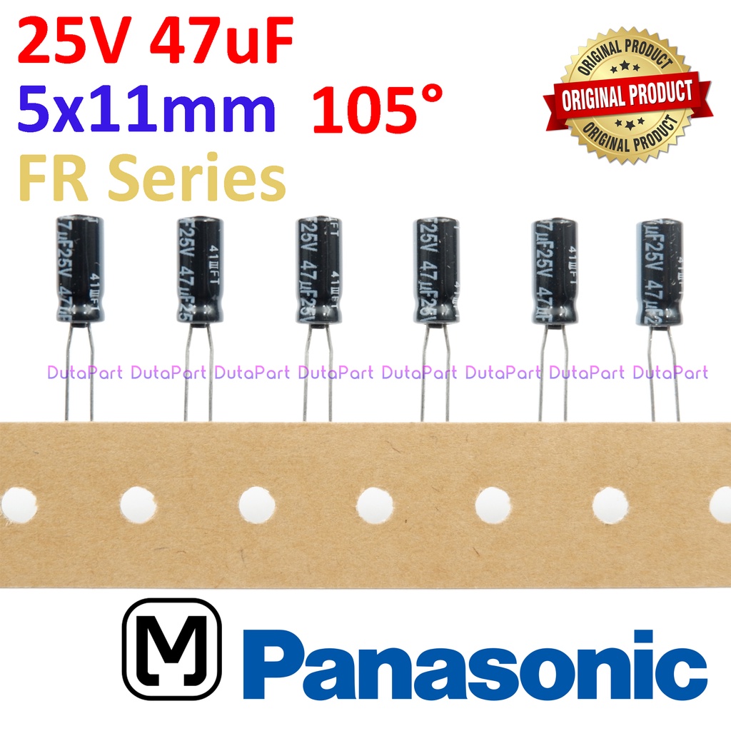 25V 47uF ORIGINAL PANASONIC FR Series Kapasitor Capasitor Elko Elco