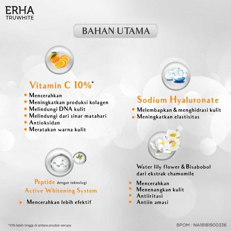 ERHA Truwhite Vit C &amp; Peptides Brightening Serum 20 ml - Serum Pencerah Wajah