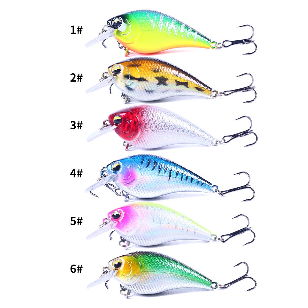 HENGJIA 6pcs 7CM 9.5G Crank Fishing Lures Wobbler Floating Artificial plastic Hard Bait Trout Crankbait Bass Pike Fishing Tackle