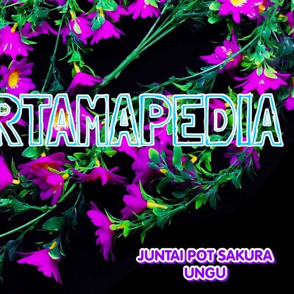 BUNGA MERAMBAT JUNTAI POT SAKURA/ Bunga Plastik/ Daun Rambat Plastik/ Rumput Plastik/ Busa Bunga Gab