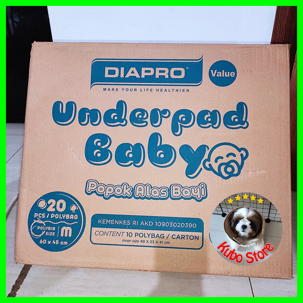 1 dus Underpad Baby Diapro 45x60 Alas Pipis Bayi Anjing Kucing Kelinci