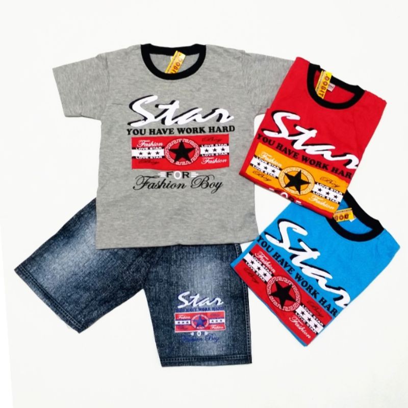 SETELAN ANAK LAKI-LAKI KAOS STAR 2TAHUN-10TAHUN