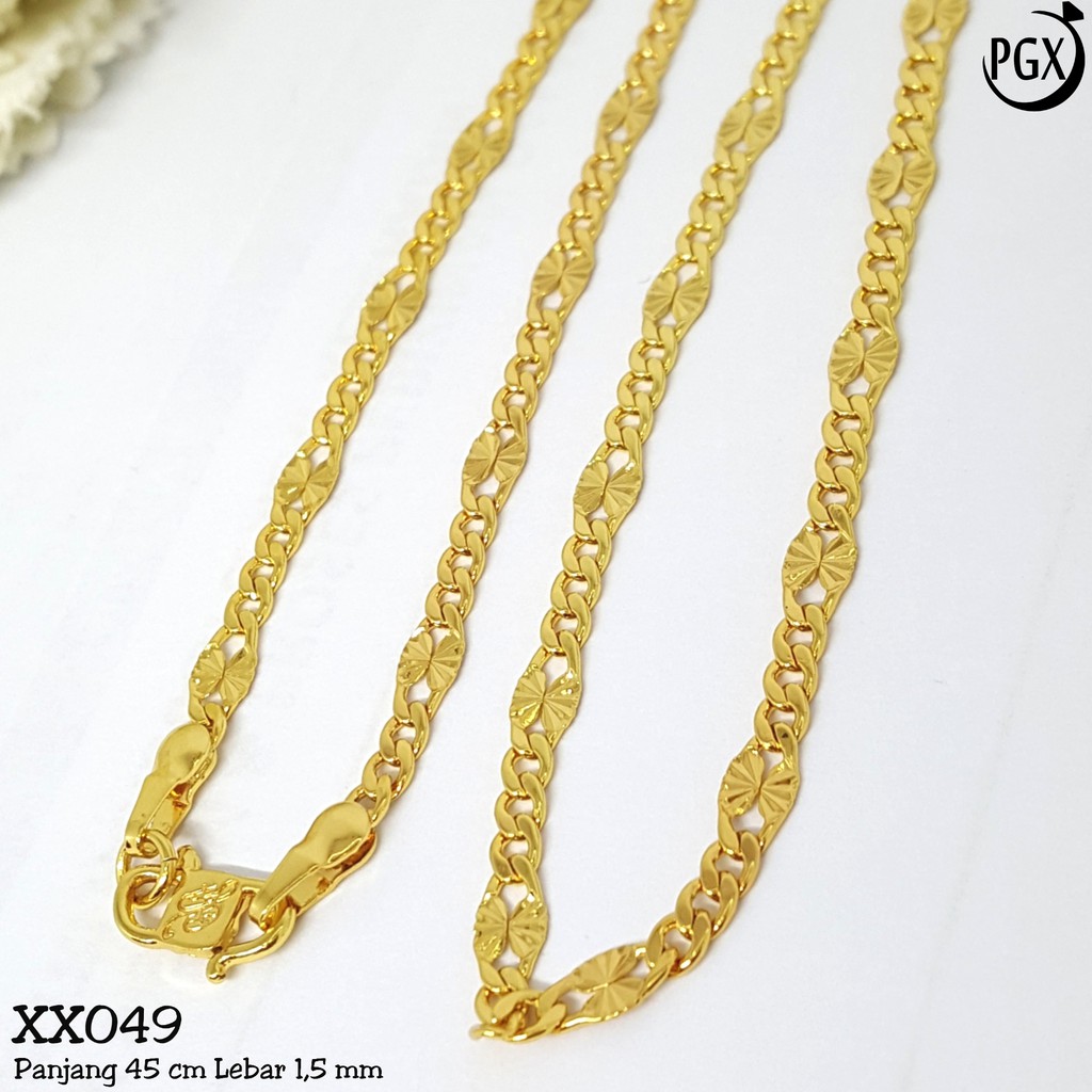 PGX Kalung Pria Wanita Xuping Perhiasan Lapis Emas Aksesoris Fashion Premium - XX049