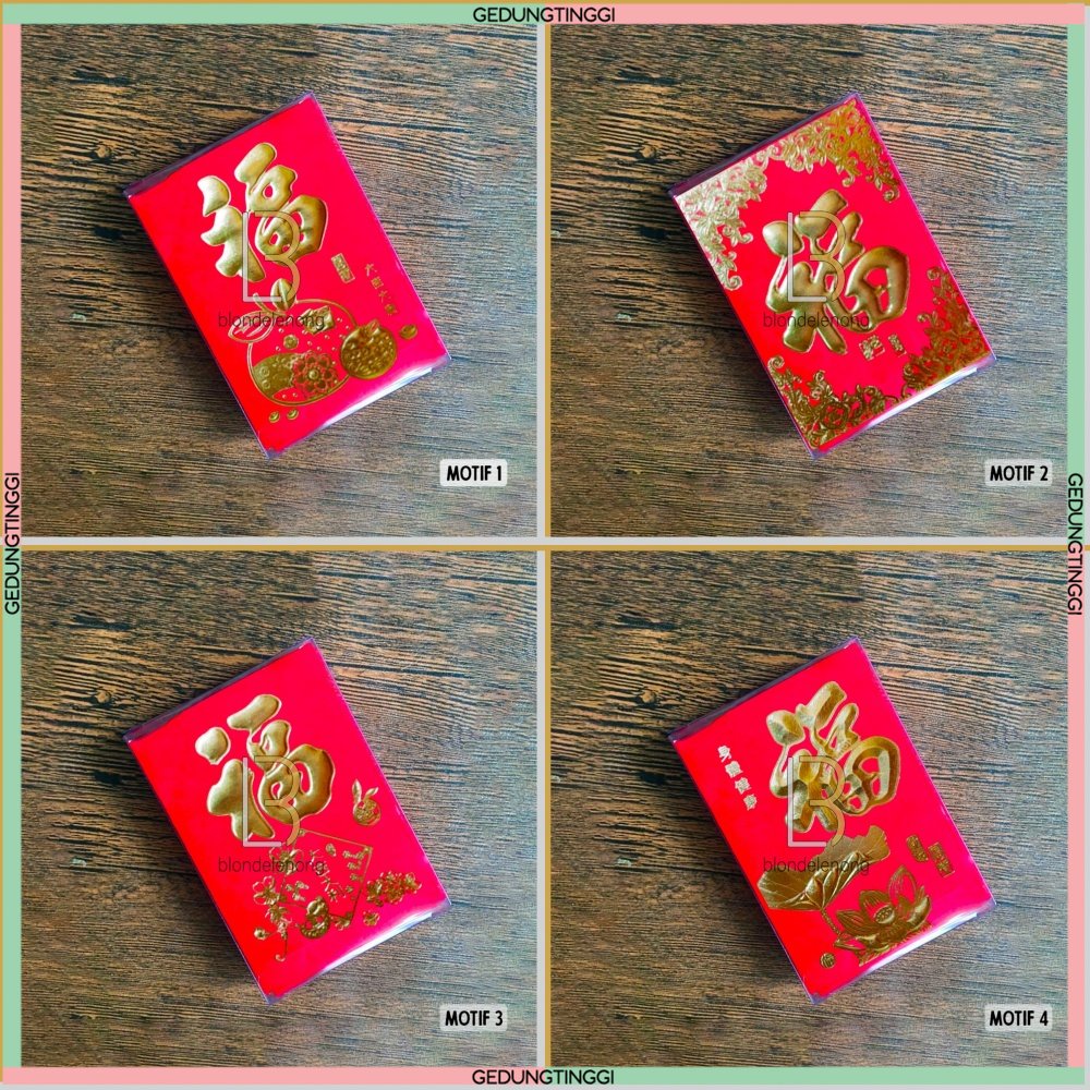 Kertas Amplop Tas Angpao Angpau Ampau Ampao Hongbao Hongbau Netral Premium Sincia Imlek Hoki Hook Fu Fuk Shio Sio Kelinci Tahun Baru Cina China Ukuran Jumbo Besar Panjang Pendek Kecil Size New Year Cny 2023 Merah Gold Emas Polos Murah Mika Lucu Isi 1 Pack