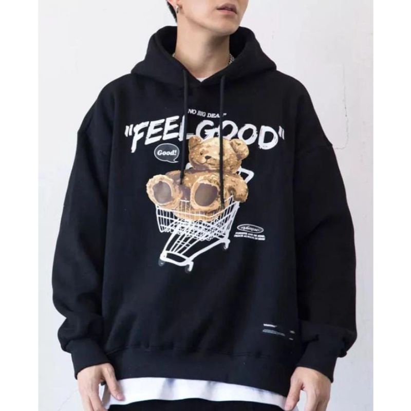 FEEL GOOD TEDDY Hoodie Sweater Oversize | Outerwear Pria Wanita Terbaru Fashion Terkini Korean Style