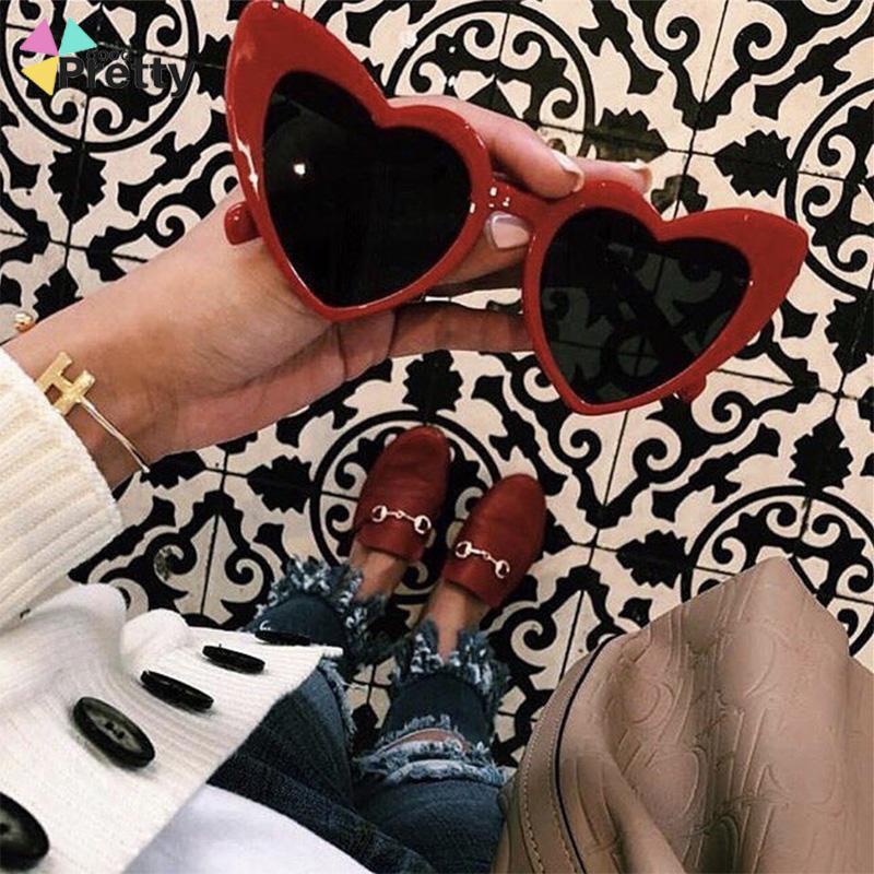 Fashion Wanita Wajah Besar Retro Cinta Kacamata Musim Panas Perjalanan Pose Kerai Sunglasses - PD