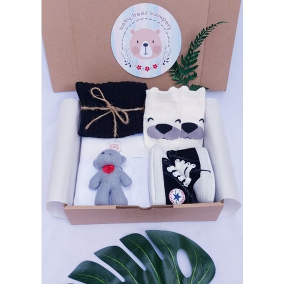 BB1 -  Hampers Bayi / Baby Hampers / Newborn Baby Gift Set / Baby Gift / Kado Bayi / Kado Lahiran / Kado Anak lahir / kado anak / hadiah kelahiran-Cozy bear black