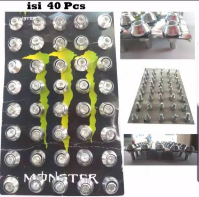 Baut L + Ring Monel Variasi Isi 40pcs Universal - Baut monel Cnc