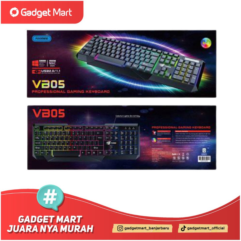 KEYBOARD USB FOOMEE VB05 BLACK