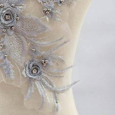 ♪ Lace bordir bunga 3d/aplikasi bordir/bordir tempel ♥