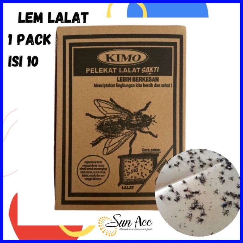 (SUN) LEM LALAT KERTAS ISI 10 LEMBAR (1PACK) PERANGKAP PENGUSIR/PENGHILANG LALAT KIMO/PAGODA MURAH