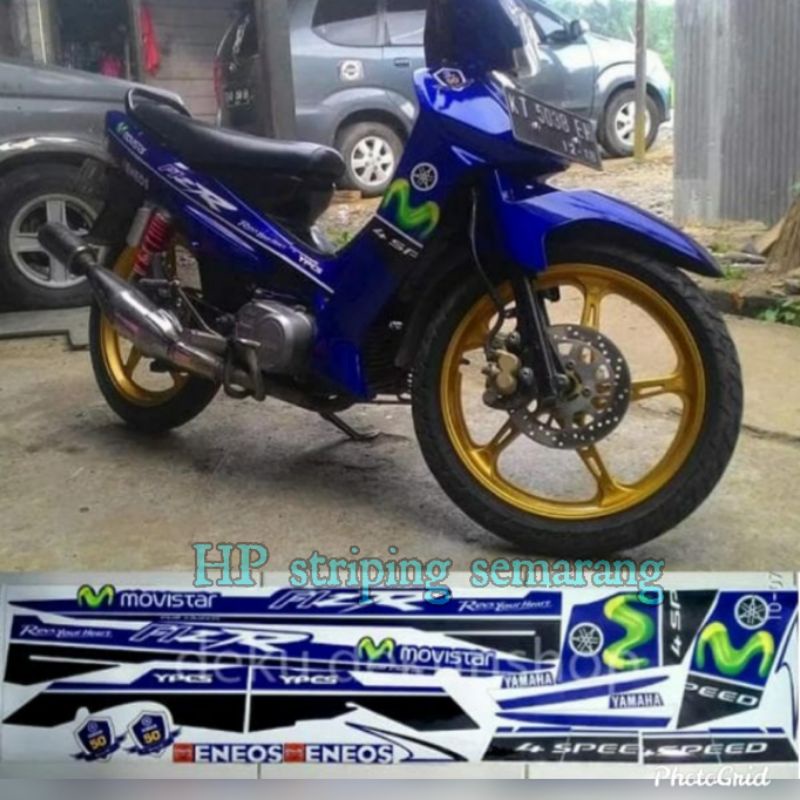 Striping Yamaha F1zr Movistar Costum biru
