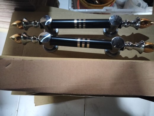 Terbaru Handle Pintu Minimalis Stainless Sawo Hitam Panjang 40 Cm