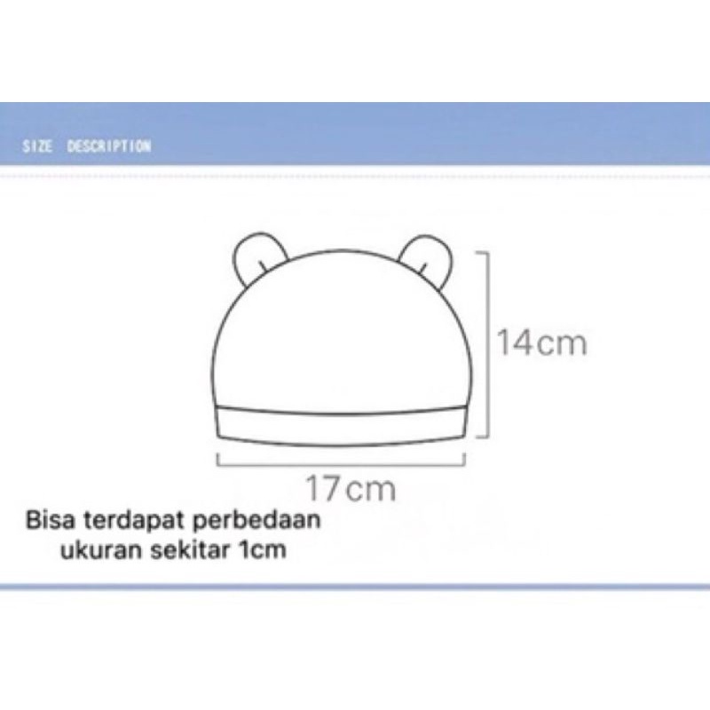 Topi kupluk bayi bahan kain katun new born lucu halus 0-4 bulan