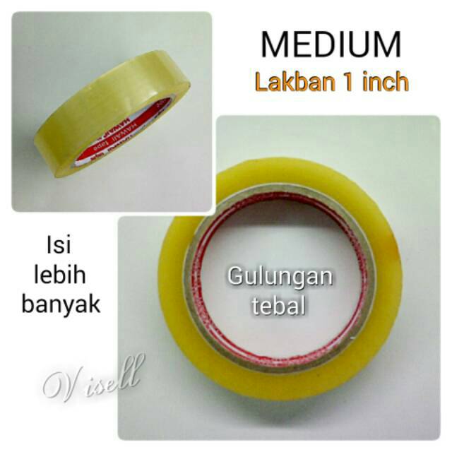 

Lakban Bening SEDANG MEDIUM / Selotip / Isolasi / Tape 1 inch