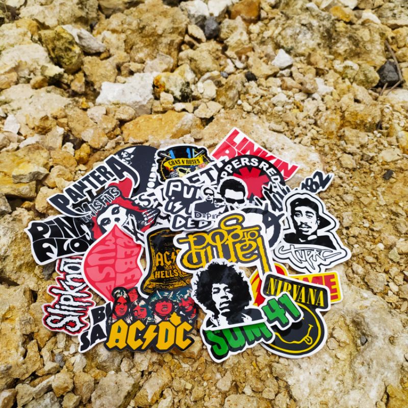 

Stiker Paket Stiker Band Terbaru isi 25pcs High Quality Graftac Premium Waterproof