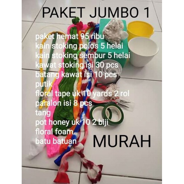 paket jumbo bahan kain bunga stoking