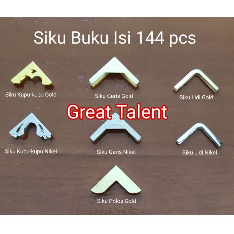 

jE4Code 144 pcs Siku Buku - Siku Yasin - Siku Map Raport - Gold Emas Nikel Silver - Kupu-kupu - Lidi