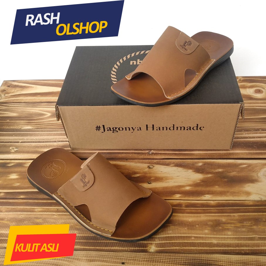 Sandal Zagoqu Model Kokop Bahan Kulit Asli Full Kulit Sampai Kebagian Alas Insole