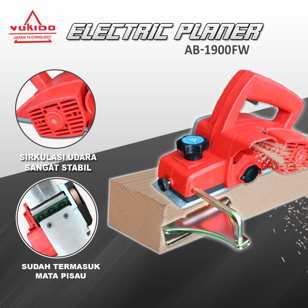 YUKIDO AB-1900-FW Electric Planner Mesin Serut Kayu Mesin Serut Tangan Electric FREE MASKER