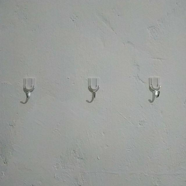 Gregorio 6 Pcs Diri Perekat Dinding Kamar Mandi Pintu Plastik Stainless Steel Pemegang Hook Hanger