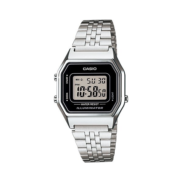 Jam Tangan Casio Wanita Ladies La680wa-1 Cewek Rantai Stainles digital