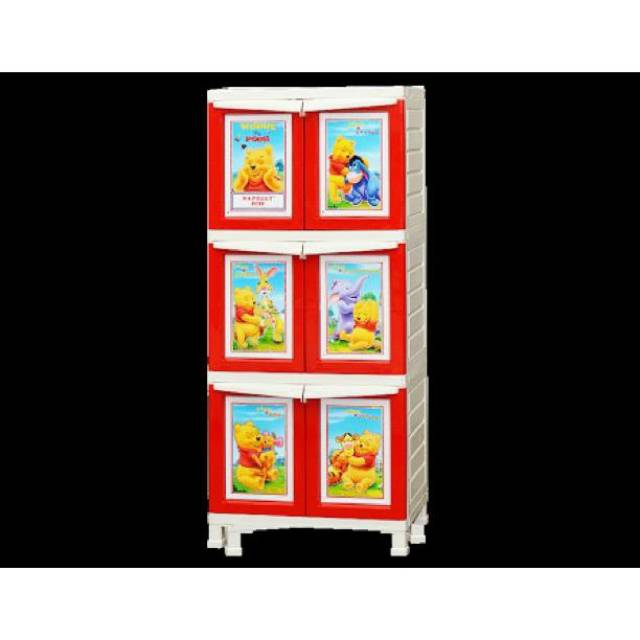 LEMARI PLASTIK 3 SUSUN LEMARI PLASTIK MURAH LEMARI PAKAIAN LOKER CABINET RAK SUSUN