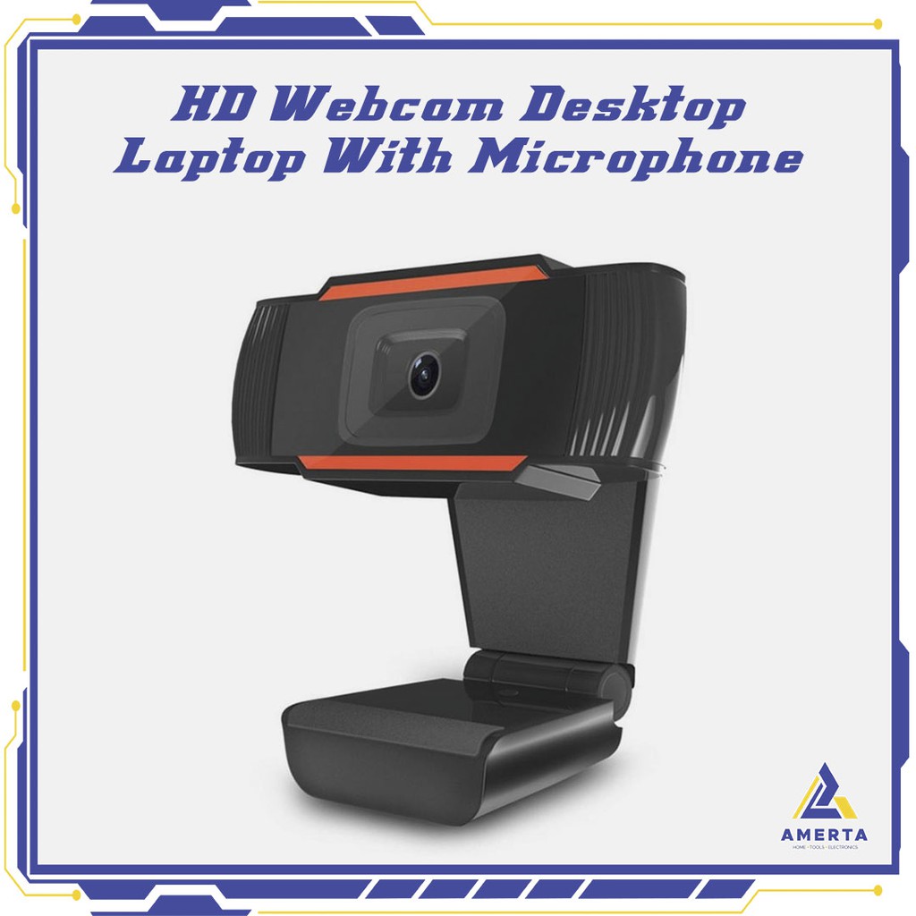 Webcam Desktop Laptop HD with Microphone Video Conference 720P  - Black