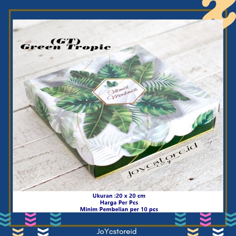 

Dus Nasi R10k Green Tropic Kotak Nasi 20x20 Box Nasi/ Box Kue / Box Jajan / Snack Box / Kotak Kue / Kotak Roti / Kotak Jajan / Dus Kue / Dus Jajan / Dus Snack / Kardus /Packaging / Kemasan / Kotak Kemasan / Box Cake / Box Rice / Box Tart