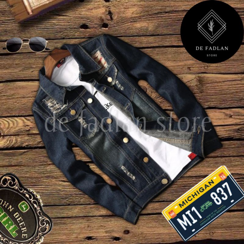 DSTORE [Bayar ditempat]Jaket Jeans Denim Zoman Sablon/Jaket Jeans levis Pria/Jaket jeans  terlaris / jaket valhalla / jaket tokyo revengers / jaket coach / jaket touman / jaket valhalla tokyo revengers / jaket terbaru 2021 / jaket cj / jaket tokyo manji-kerah sobek