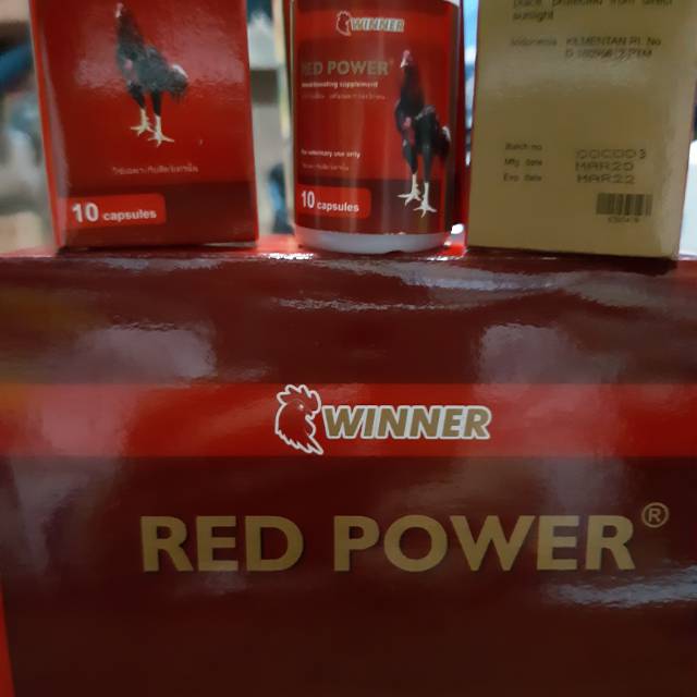 Red power 10capsul obat vitamin ayam tambah darah sakit kuning pucat herbal suplemen tenaga 1botol