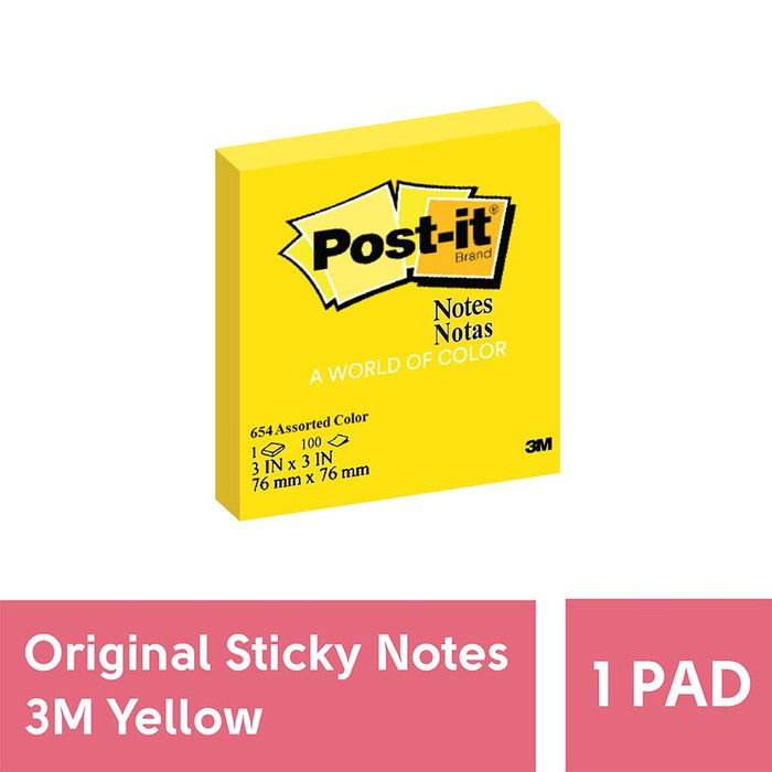 

3M Post-it Notes Yellow 654