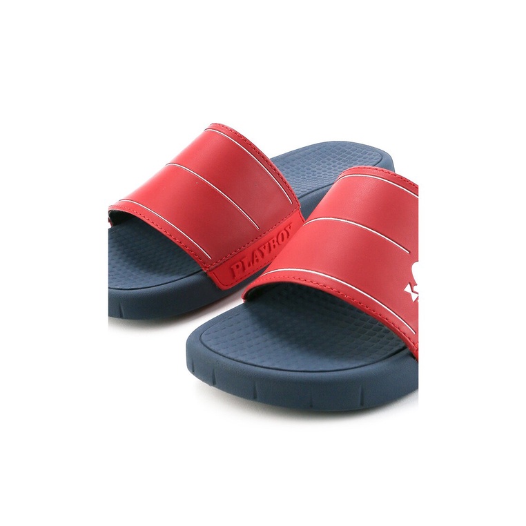 SANDAL SLIDE PLAYBOY PRIA ORIGINAL CASUAL BRANDED ASLI MERAH PL16