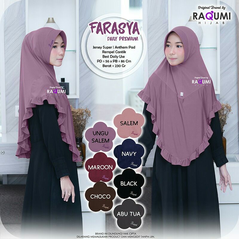 Hijab Instant Terbaru Farasya by Raqumi / Model Hijab Terbaru 2022 / Style Hijab 2022
