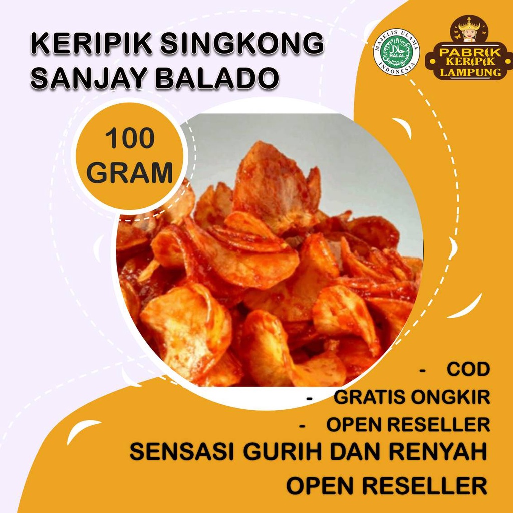 

100 Gr Keripik Singkong Sanjay Balado By LokaLokaSnack