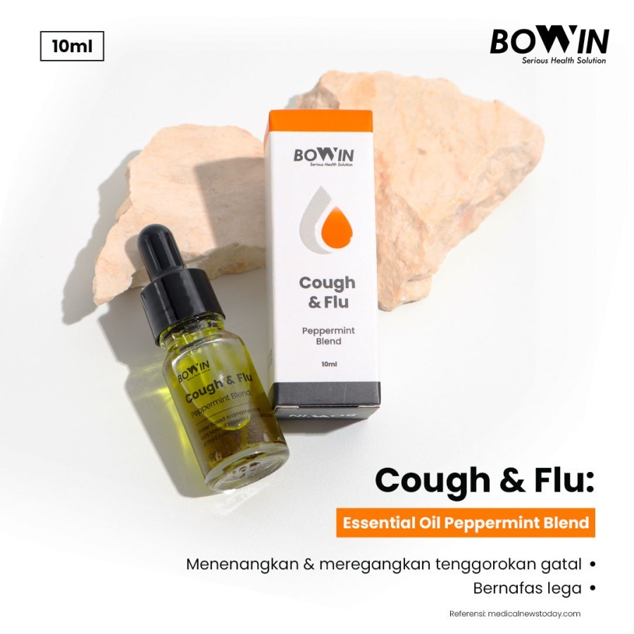 Bowin Essential Oil Water Based Air Peppermint Batuk Flu Pilek Organic