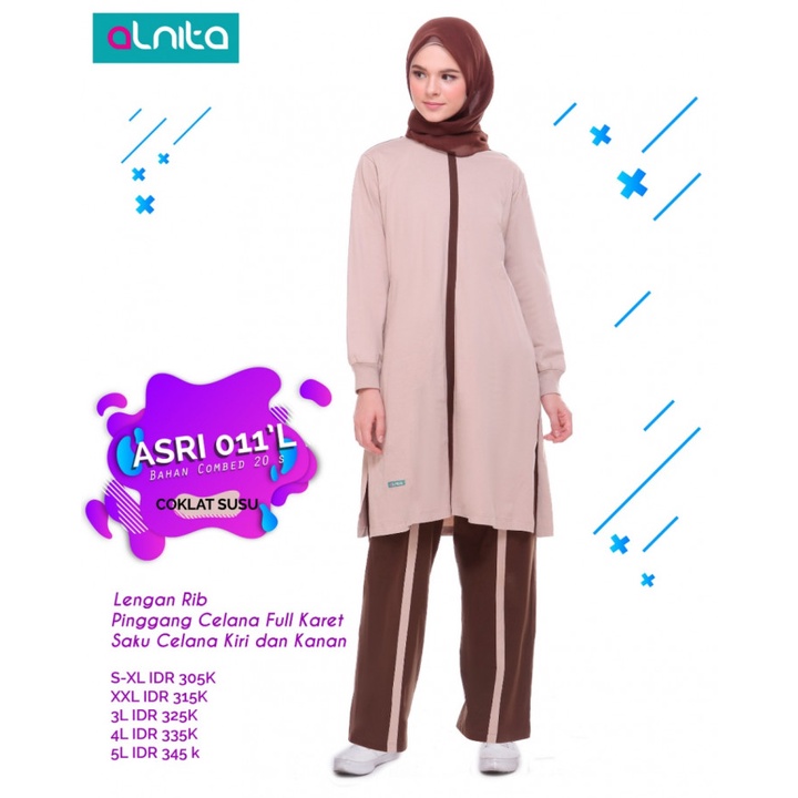 Baju Olahraga Nibras Terbaru ASRI 011 L Setelan syari Baju Olahraga Syari