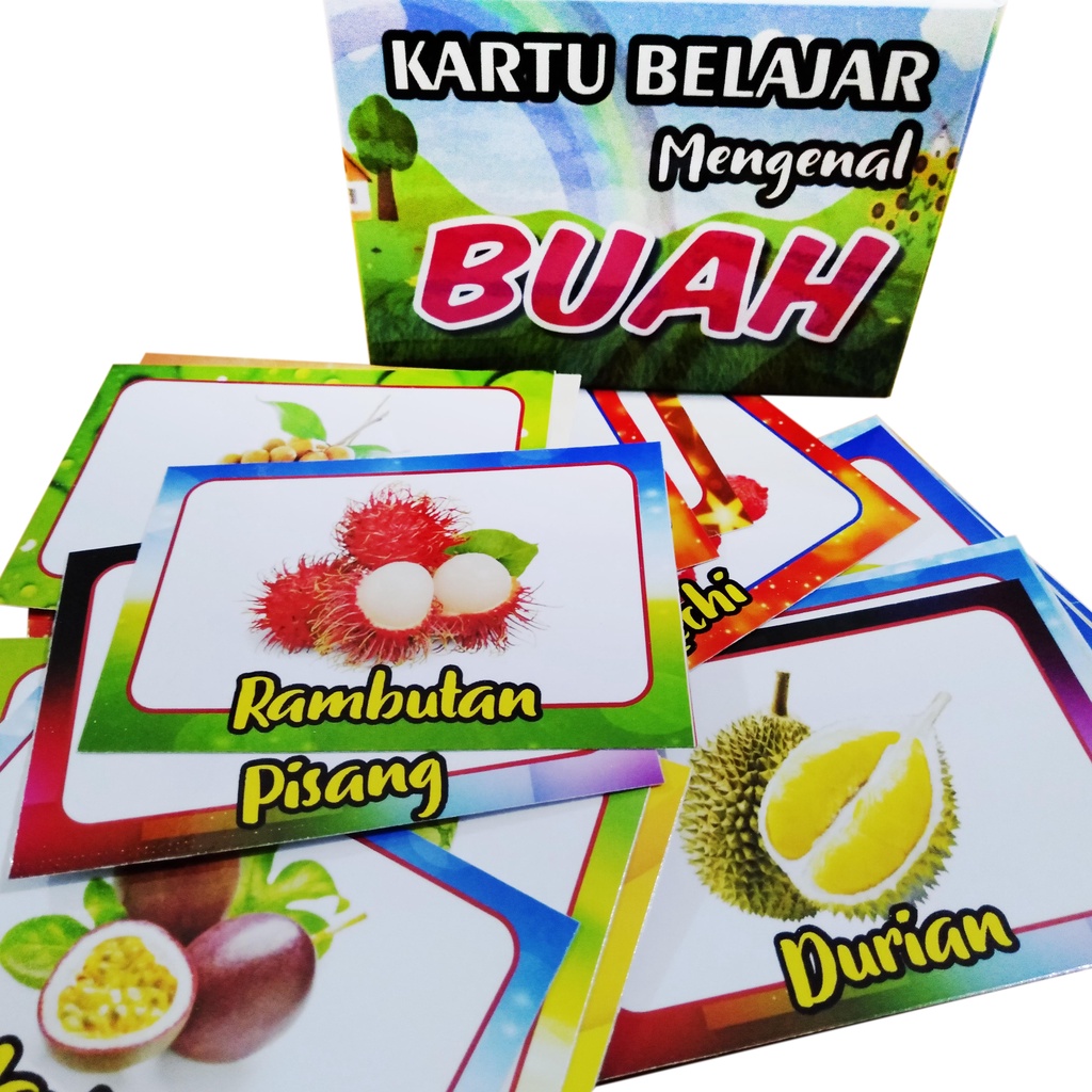 Kartu belajar mengenal Buah