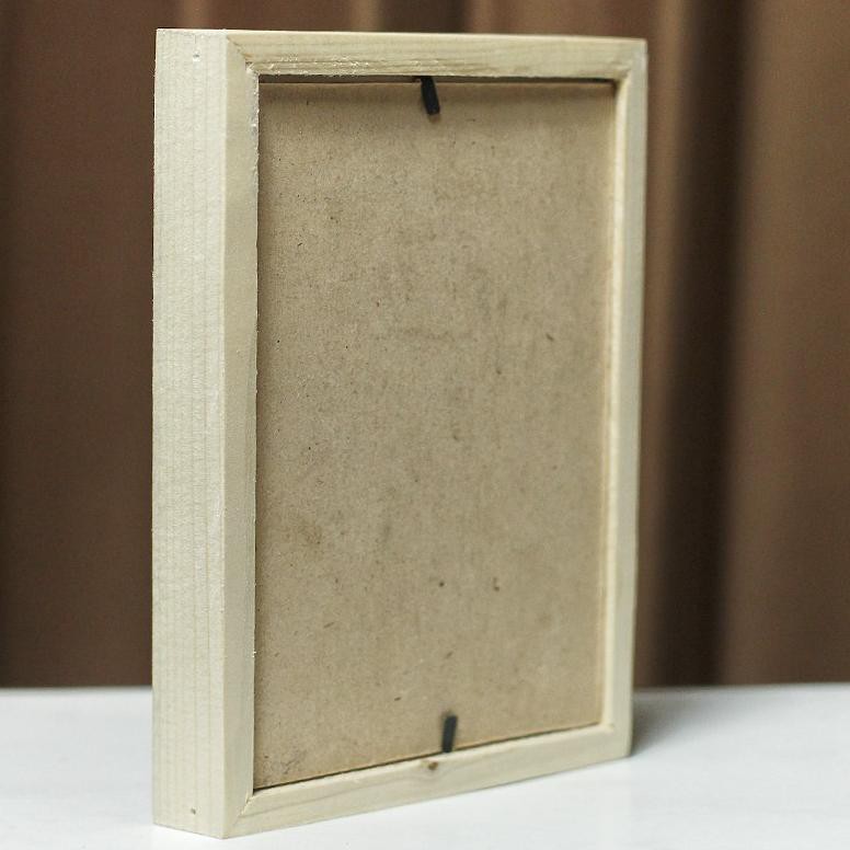 4.4 BIG SALE FASION Bingkai Frame Pigura 5R 3D Kayu Natural FREE AKRILIK
