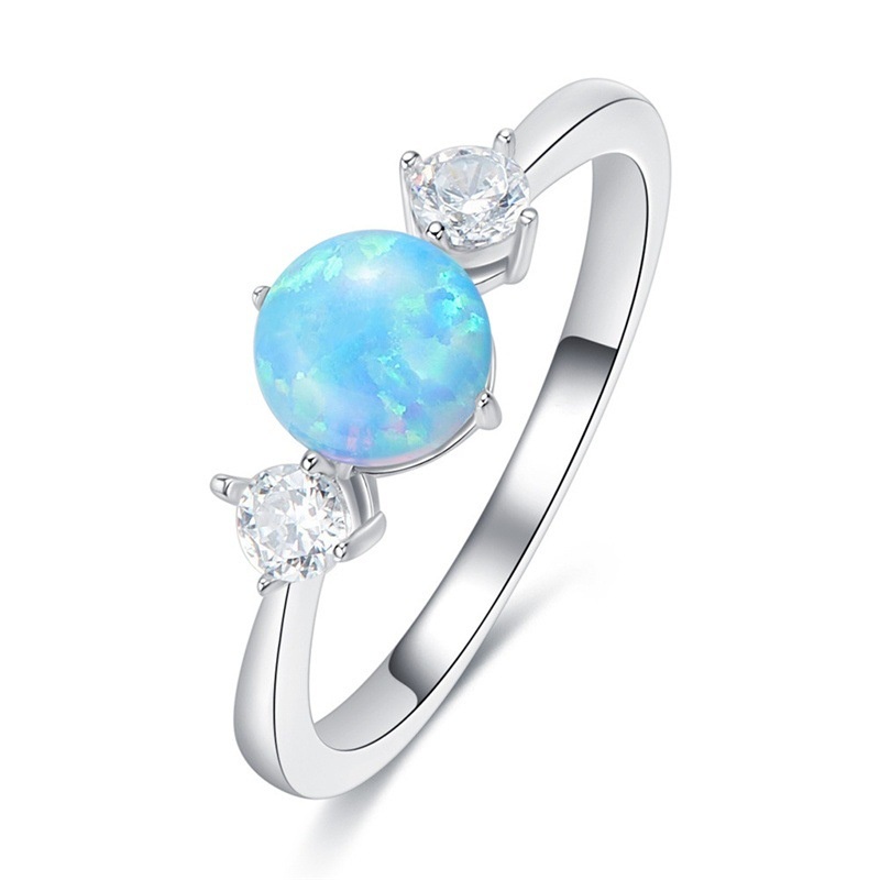 New Fashion Round Opal Diamond Ladies Ring