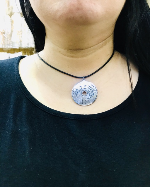 Kalung koin 1C. // kalung monel // kalung kulit