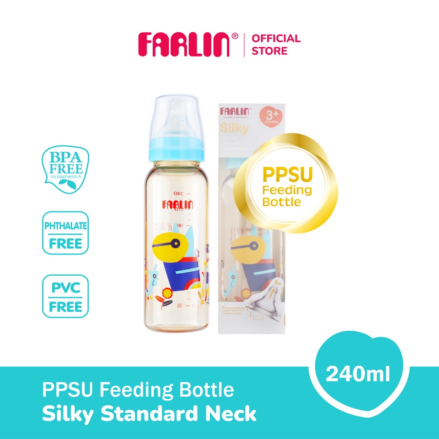 Farlin Silky PPSU Standard Neck 240ml + Nipple Package