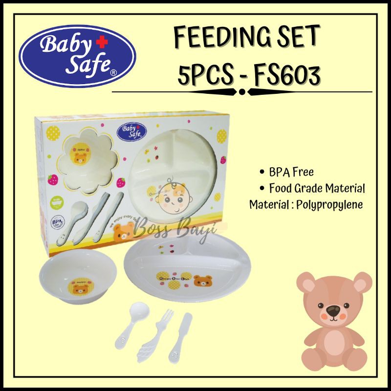 BABY SAFE Feeding Set Perlengkapan Makan Bayi Anak FS601 FS602 FS603