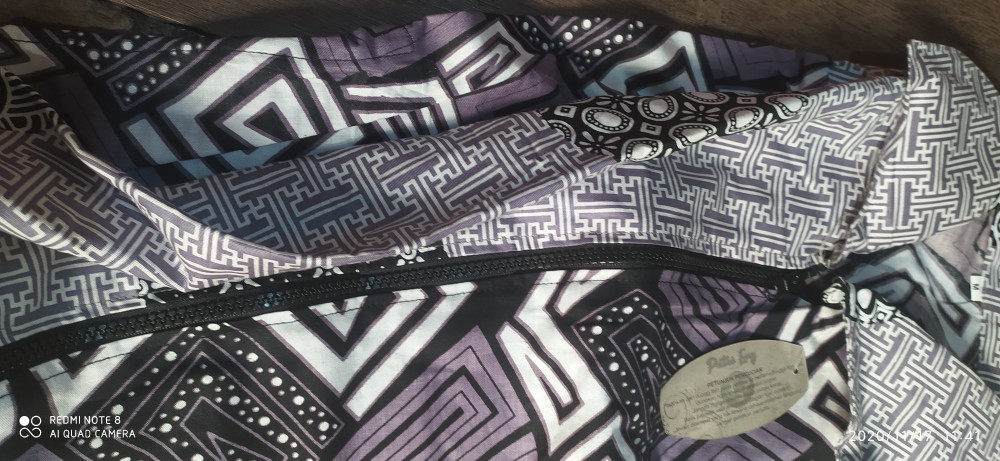 Ada Jumbo Tunik Seling Zipper Mono Batik Modern Kantor Monochrome Seragaman Kerja Mozaik Monokrom