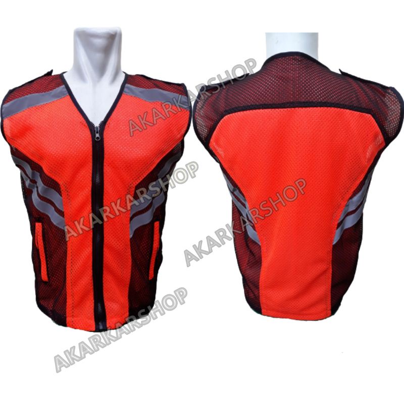 Rompi Proyek Orange Hitam Rompi Safety Scotlight