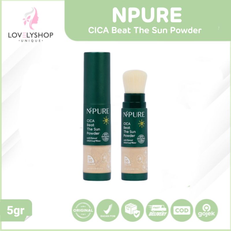 N'PURE Cica Beat The Sun Powder (5gr) NPURE Bedak Sunscreeen Tabir Surya Sunblock Tabur