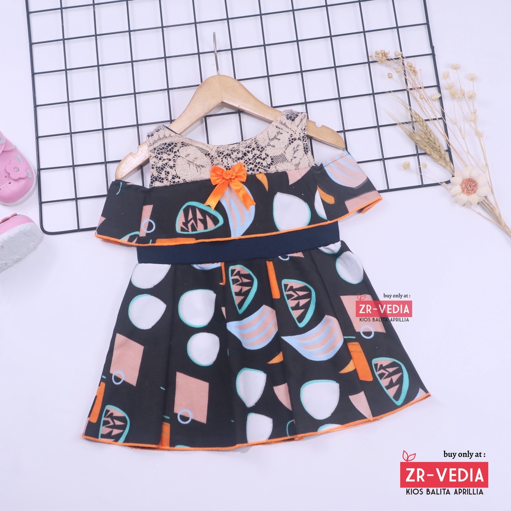 Dress Camilla uk Bayi 3-18 Bulan / Dres Brukat Sabrina Anak Perempuan Gaun Kensi Pesta Murah Cewek Import