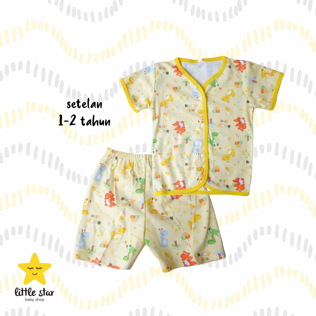 Y-lin Setelan Motif Lucu Anak Bayi Cewek Cowok | Baju Rumah Anak Bayi Unisex