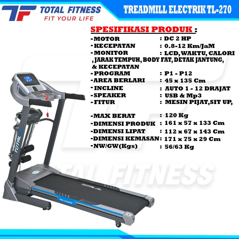 Treadmill Electric tl 270